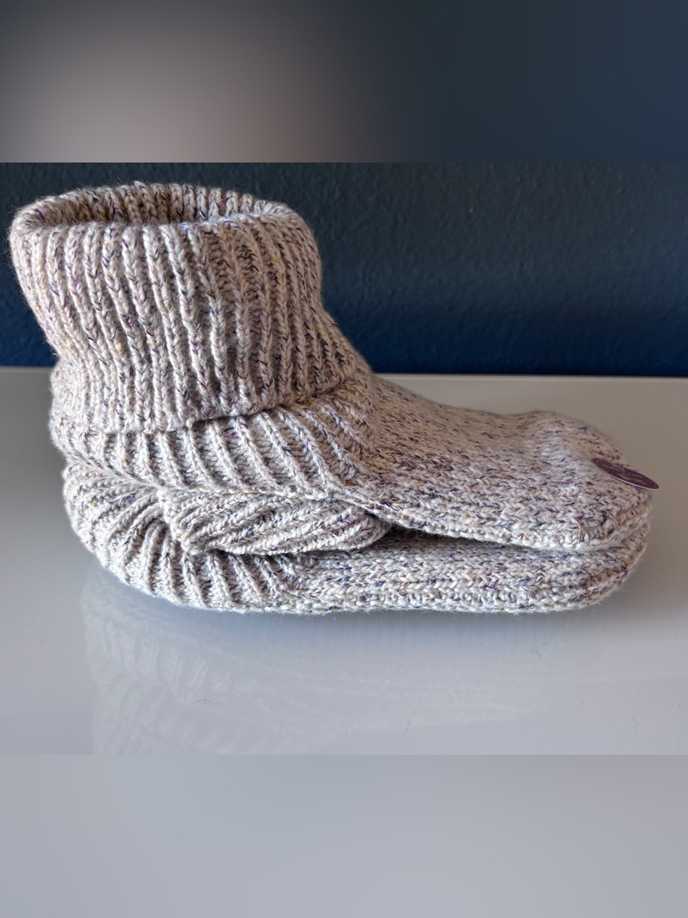 Lemon Confetti Bootie Knit Slipper Socks Sherpa Lined NWT - Picture 2 of 7
